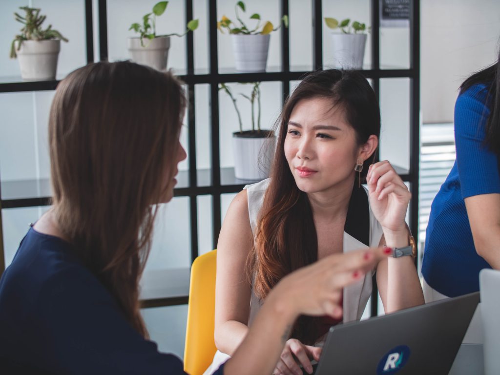 Conversation Facing Each Other Helping With Hearing Loss 